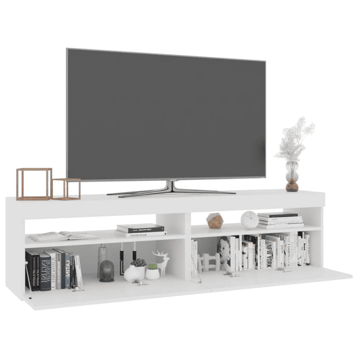 Móvel de TV - Modulo de TV - Armário de TV com luzes LED 2 pcs 75x35x40 cm branco