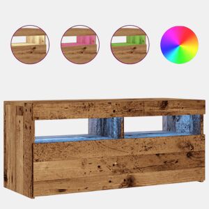 Móvel de TV - Modulo de TV - Armário de TV com luzes LED derivados de madeira madeira velha