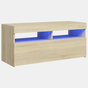 Móvel de TV - Modulo de TV - Armário de TV com luzes LED 90x35x40 cm carvalho sonoma