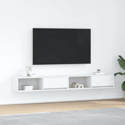 móveis de TV - Armários TV 2 pcs 100x31x25,5 cm deriv. madeira branco