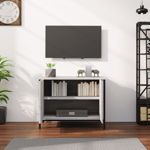 Móvel para TV - Móvel de TV - Armário de TV c portas 60x35x45 cm deriv. madeira cinza sonoma