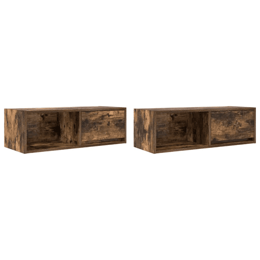 móveis de TV - Armários TV 2pcs 80x31x25,5cm deriv. madeira carvalho fumado