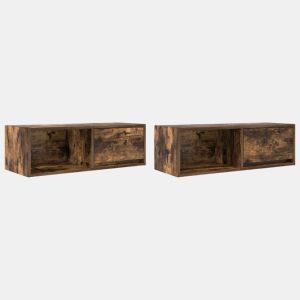 móveis de TV - Armários TV 2pcs 80x31x25,5cm deriv. madeira carvalho fumado