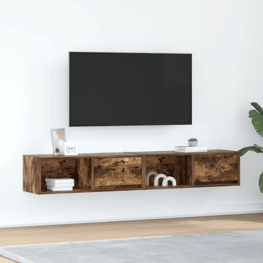 móveis de TV - Armários TV 2pcs 80x31x25,5cm deriv. madeira carvalho fumado