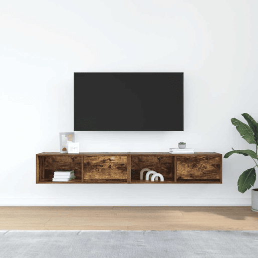móveis de TV - Armários TV 2pcs 80x31x25,5cm deriv. madeira carvalho fumado