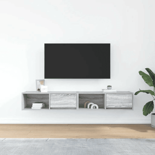 móveis de TV - Armários TV 2pcs 80x31x25,5cm deriv. madeira sonoma cinzento
