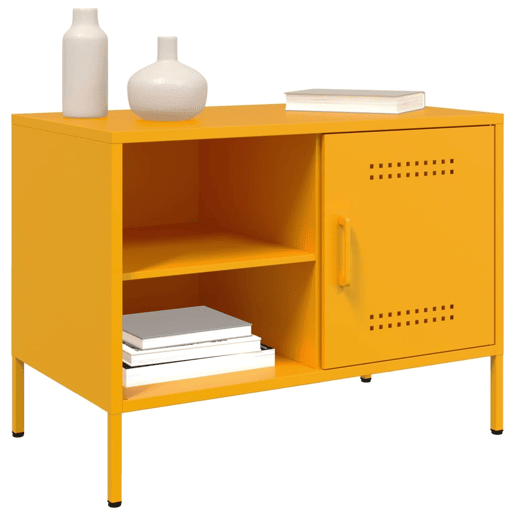 Móvel de TV - Modulo de TV - Armário de TV 68x39x50,5 cm aço amarelo mostarda