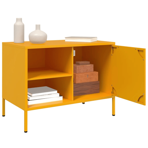 Móvel de TV - Modulo de TV - Armário de TV 68x39x50,5 cm aço amarelo mostarda