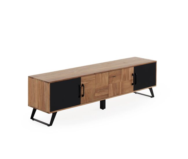Mueble tv de madera maciza de acacia reciclada