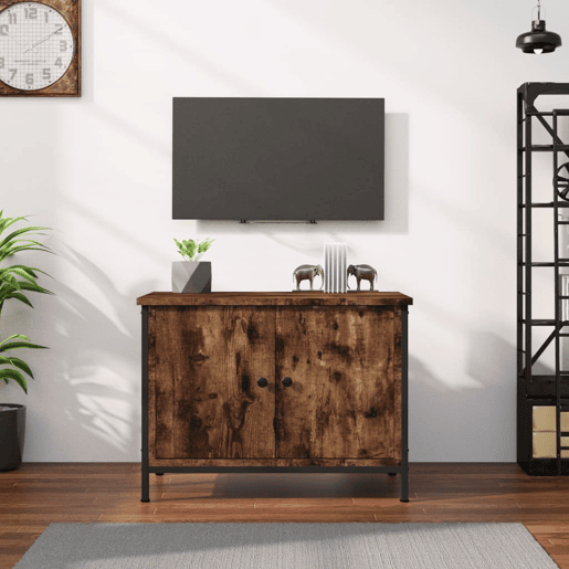 Móvel TV - Modulo de TV - Armário de TV c portas 60x35x45 cm deriv. madeira carvalho fumado