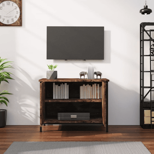 Móvel TV - Modulo de TV - Armário de TV c portas 60x35x45 cm deriv. madeira carvalho fumado