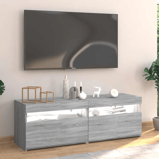 Móvel de TV - Modulo de TV - Armário de TV com luzes LED 120x35x40 cm cinzento sonoma