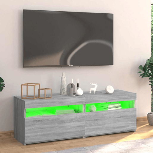 Móvel de TV - Modulo de TV - Armário de TV com luzes LED 120x35x40 cm cinzento sonoma
