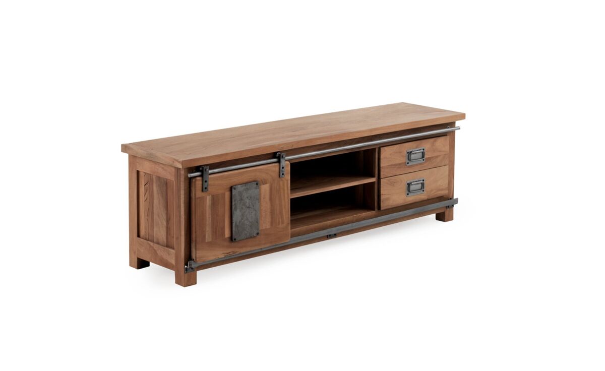 Mueble tv de madera maciza de acacia reciclada