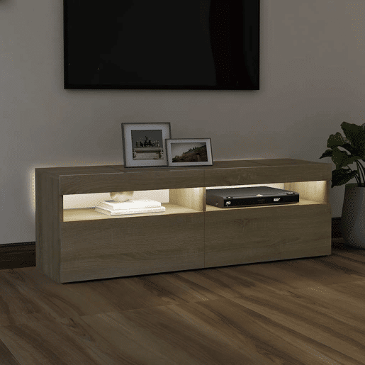 Móvel de TV - Modulo de TV - Armário de TV com luzes LED 120x35x40 cm carvalho sonoma