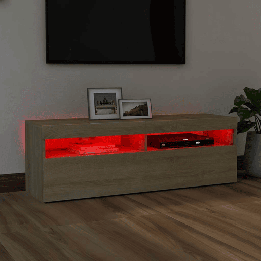 Móvel de TV - Modulo de TV - Armário de TV com luzes LED 120x35x40 cm carvalho sonoma