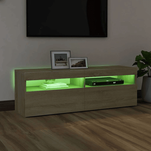 Móvel de TV - Modulo de TV - Armário de TV com luzes LED 120x35x40 cm carvalho sonoma