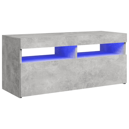 Móvel de TV - Modulo de TV - Armário de TV com luzes LED 90x35x40 cm cinzento cimento