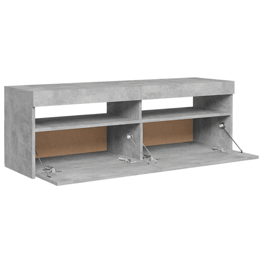 Móvel de TV - Modulo de TV - Armário de TV com luzes LED 120x35x40 cm cinzento cimento