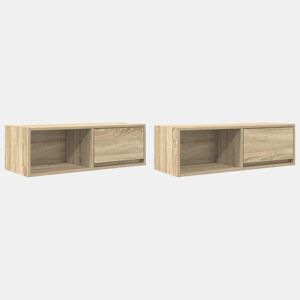 móveis de TV - Armários TV 2pcs 80x31x25,5cm deriv. madeira carvalho sonoma