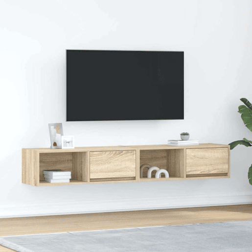 móveis de TV - Armários TV 2pcs 80x31x25,5cm deriv. madeira carvalho sonoma