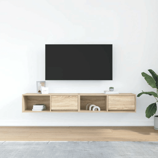 móveis de TV - Armários TV 2pcs 80x31x25,5cm deriv. madeira carvalho sonoma