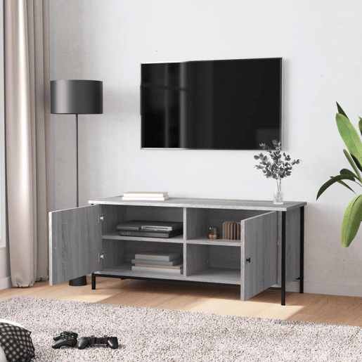 Móvel TV - Modulo de TV - Armário de TV c portas 102x35x45 cm deriv. madeira cinzento sonoma