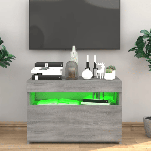 Móvel de TV - Modulo de TV - Armário de TV com luzes LED 60x35x40 cm sonoma cinza