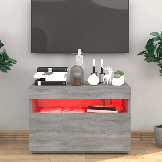 Móvel de TV - Modulo de TV - Armário de TV com luzes LED 60x35x40 cm sonoma cinza