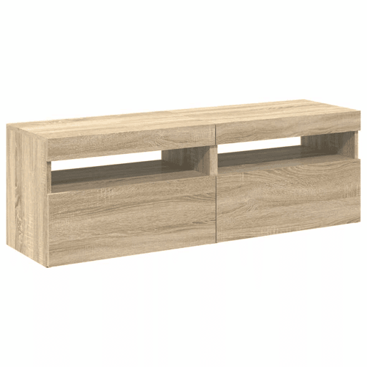 móveis de TV - Armários TV com luzes LED 2 pcs 60x35x40 cm carvalho sonoma