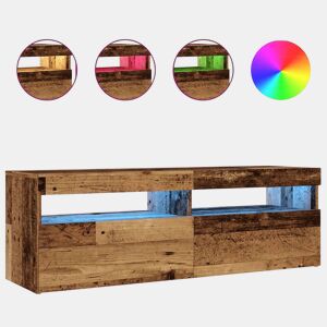 Móvel de TV - Modulo de TV - Armário de TV com luzes LED derivados de madeira madeira velha