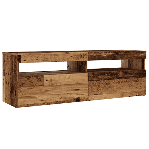Móvel de TV - Modulo de TV - Armário de TV com luzes LED derivados de madeira madeira velha
