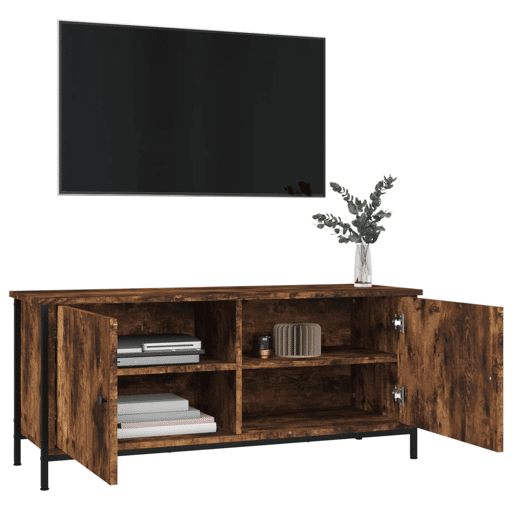 Móvel TV - Modulo de TV - Armário de TV c portas 102x35x45 cm deriv. madeira carvalho fumado