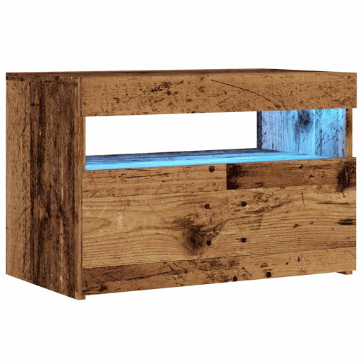Móvel de TV - Modulo de TV - Armário de TV com luzes LED derivados de madeira madeira velha
