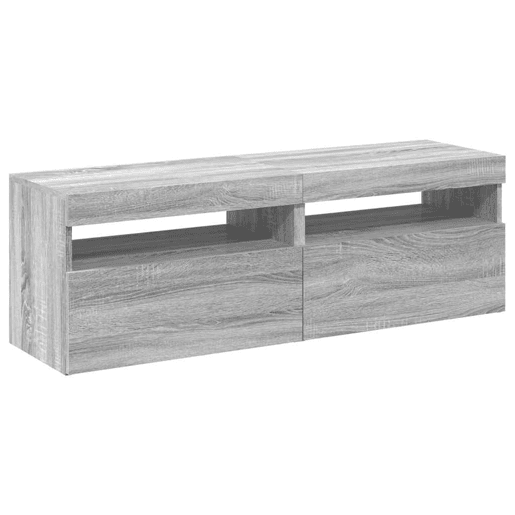 móveis de TV - Armários TV com luzes LED 2 pcs 60x35x40 cm sonoma cinza