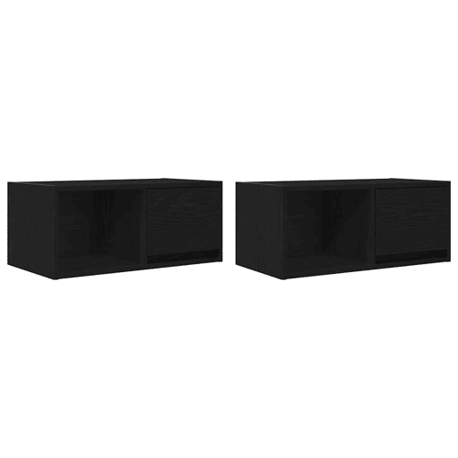 móveis de TV - Armários TV 2pcs 60x31x25,5cm deriv. madeira carvalho preto