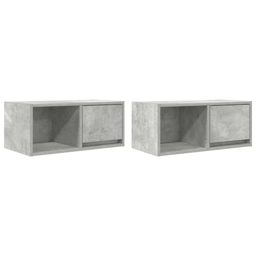 móveis de TV - Armários TV 2pcs 60x31x25,5cm madeira processada cinza cimento