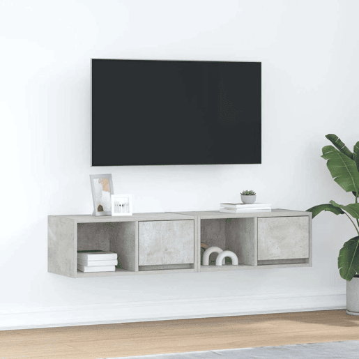 móveis de TV - Armários TV 2pcs 60x31x25,5cm madeira processada cinza cimento