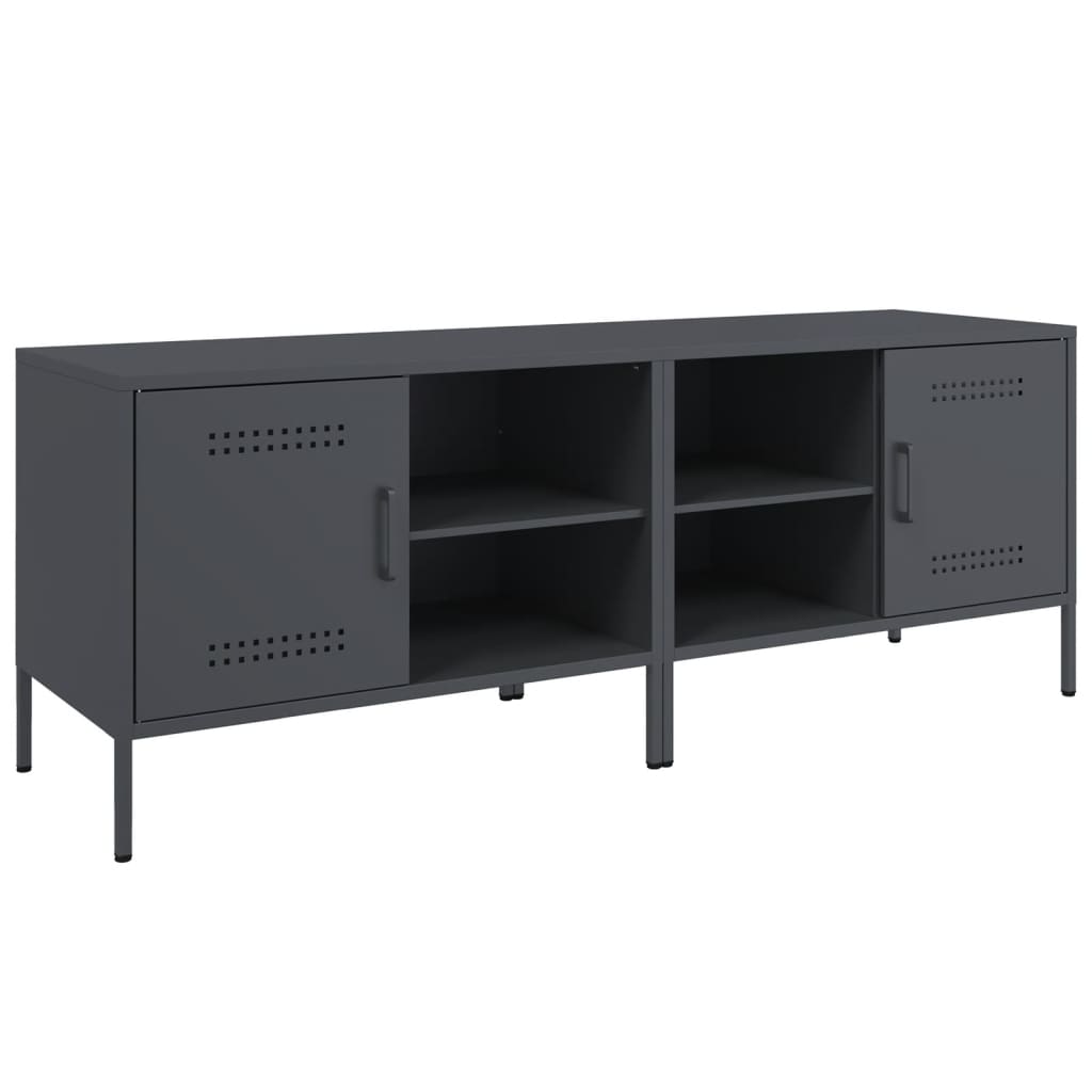 muebles de tv - mesas de tv 2 unidades acero gris antracita 68x39x505 cm