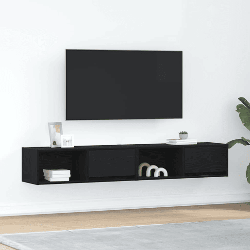 móveis de TV - Armários TV 2pcs 80x31x25,5cm deriv. madeira carvalho preto