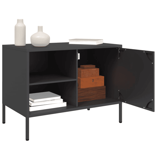 móveis de TV - Armários TV 2 pcs 68x39x50,5 cm aço preto