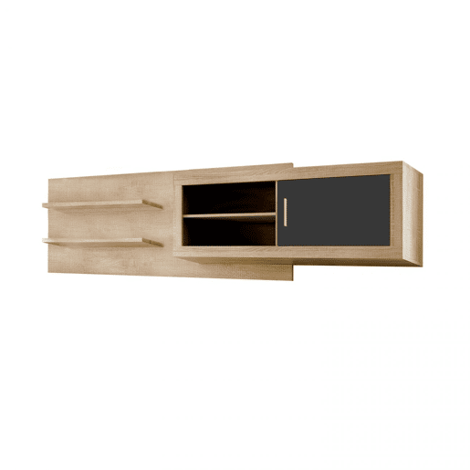 Unidade alta Nuka 1 porta com encosto Cambria - Grafite 245 x 65 x 26,3 cm