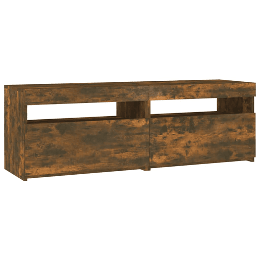 Móvel de TV - Modulo de TV - Armário de TV com luzes LED 120x35x40 cm carvalho fumado