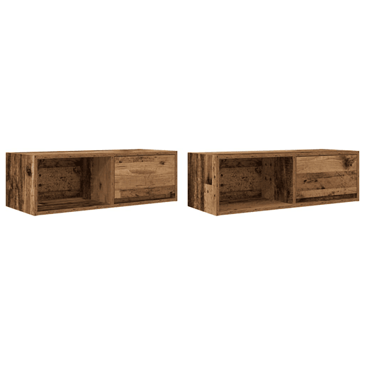 móveis de TV - Armários TV 2pcs 80x31x25,5cm deriv. madeira madeira velha