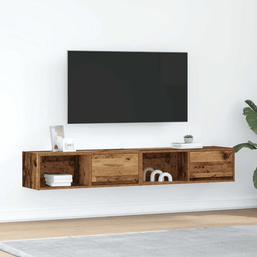 móveis de TV - Armários TV 2pcs 80x31x25,5cm deriv. madeira madeira velha