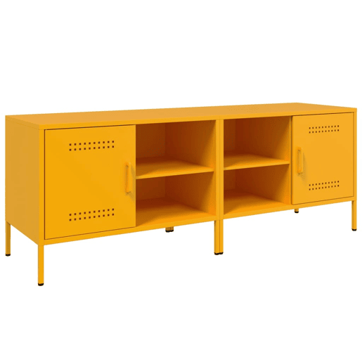 móveis de TV - Armários TV 2 pcs 68x39x50,5 cm aço amarelo mostarda