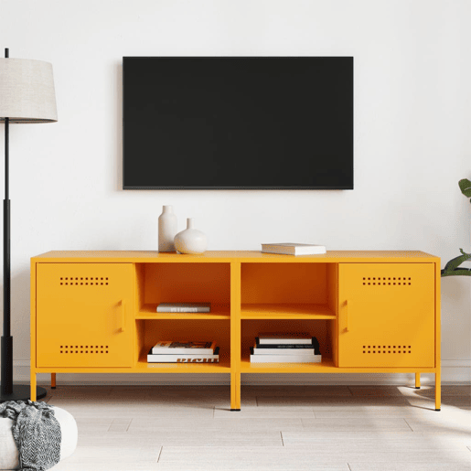 móveis de TV - Armários TV 2 pcs 68x39x50,5 cm aço amarelo mostarda