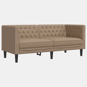 Sofá chesterfield 2 lugares - Sofá fixo couro artificial cappuccino
