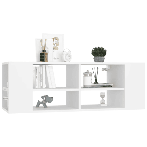 Armário de parede para TV - Módulos de TV 102x35x35 cm derivados madeira branco