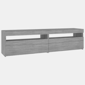 Móvel de TV - Modulo de TV - Armário de TV com luzes LED 2 pcs 75x35x40 cm cinzento sonoma